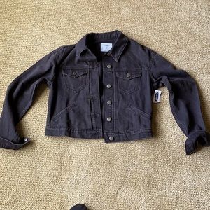 NEW Black cropped jean jacket